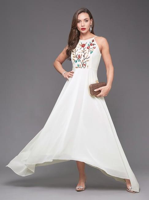 miss chase white embroidered maxi dress