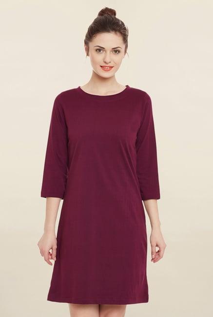 miss chase wine relaxed fit dress