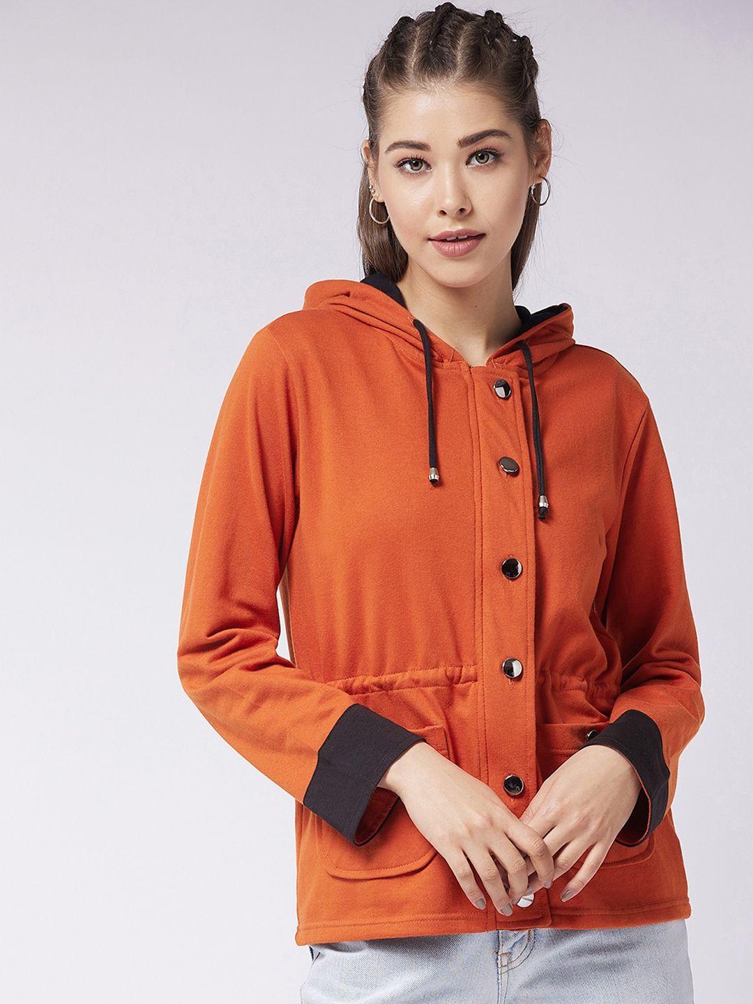 miss chase woman rust hooded jacket