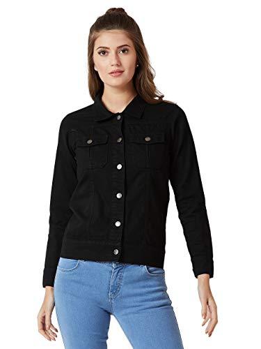 miss chase women's black collared neck full sleeves buttoned denim jacket (mcaw19den05-62-62_black_xs)