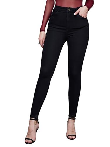 miss chase women's black skinny fit high rise clean look regular length clean look stretchable denim jeans (mcaw18den02-76-62-32, black, 32)