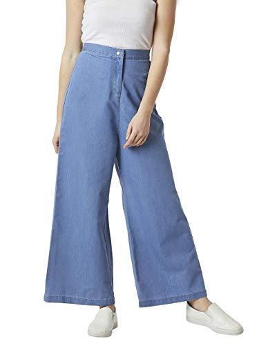 miss chase women's denim flared pants(mcaw18den07-03-115-34,blue,34)