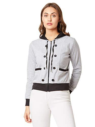 miss chase women's grey solid hooded jacket(mcaw19jkt02-90-17-02,grey,x-small)