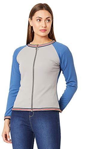 miss chase women's multicolored round neck full sleeves solid boxy color-blocked regular length jacket (mcaw19jkt02-96-215_multicolor_xs)