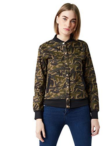 miss chase women's olive green camo print bomber jacket(mcaw19jkt03-17-213-02,olive green,x-small)