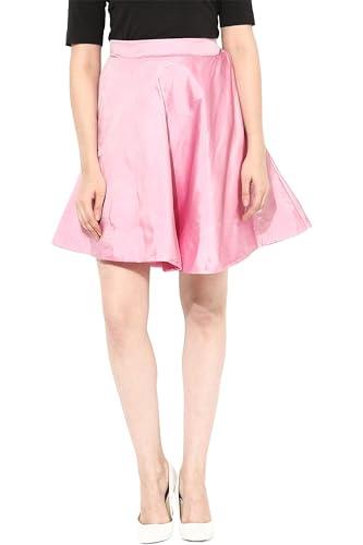 miss chase women's pink mid rise mini skater skirt