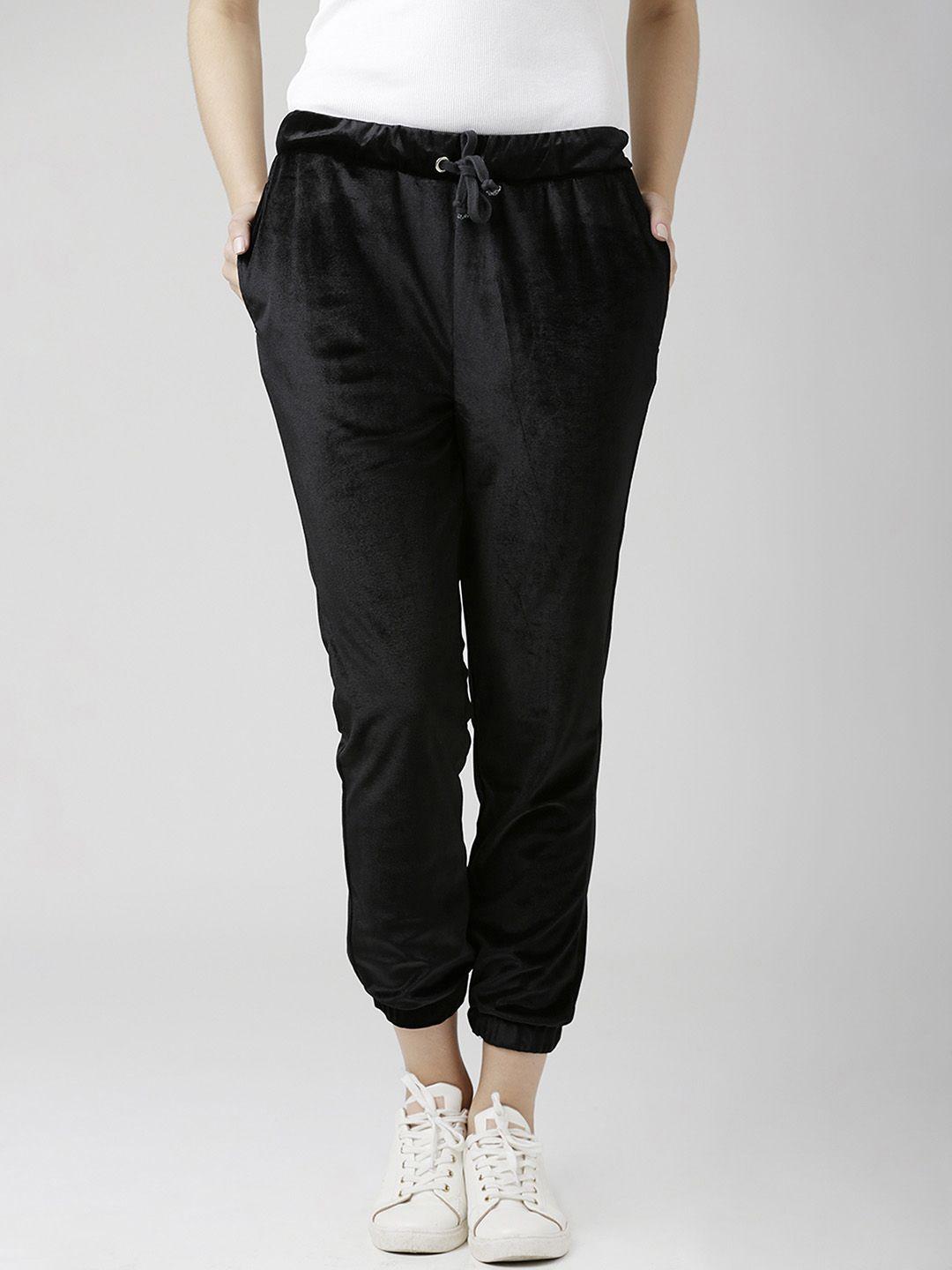 miss chase women black relaxed fit joggers