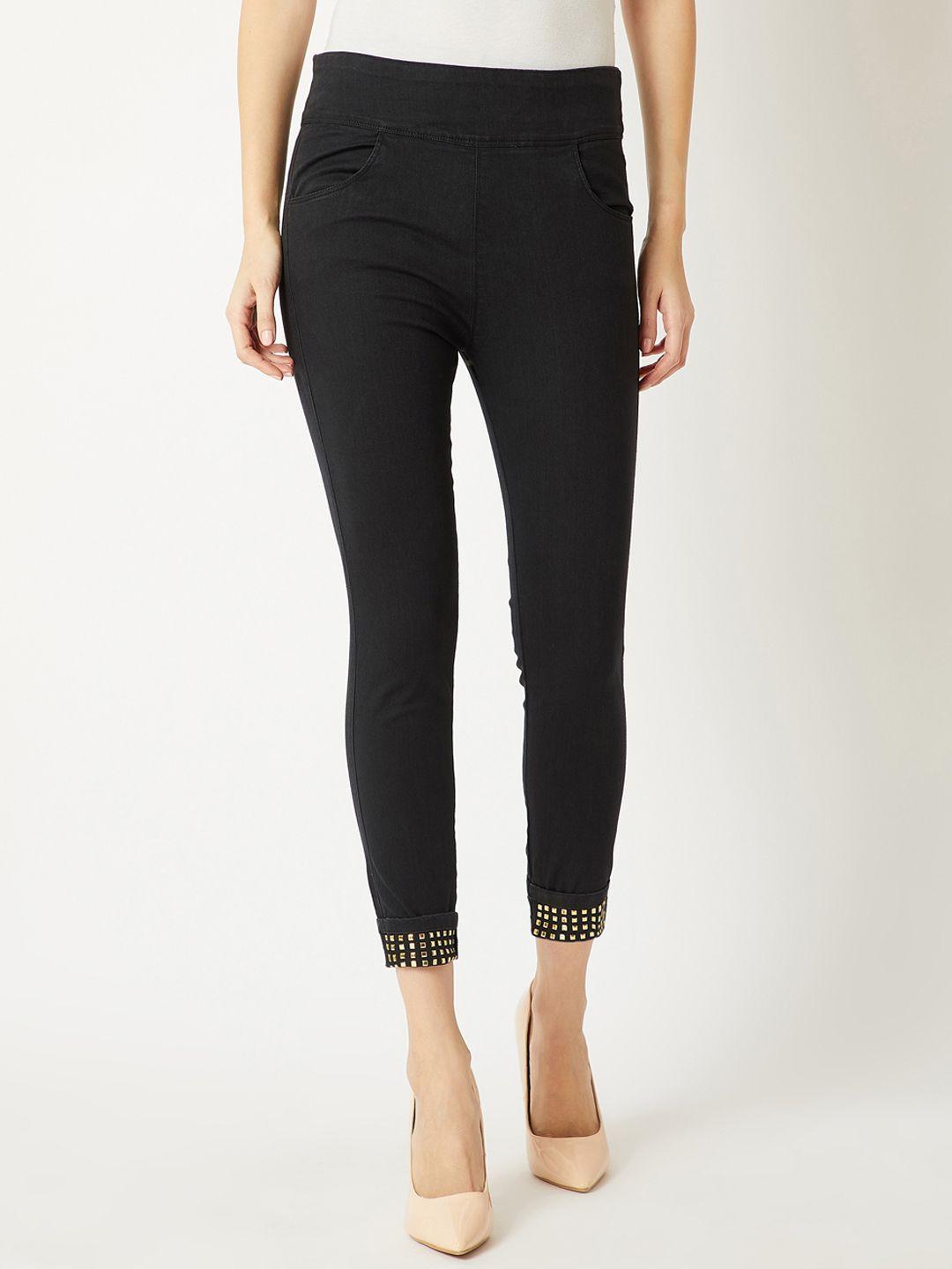 miss chase women black skinny fit jeggings