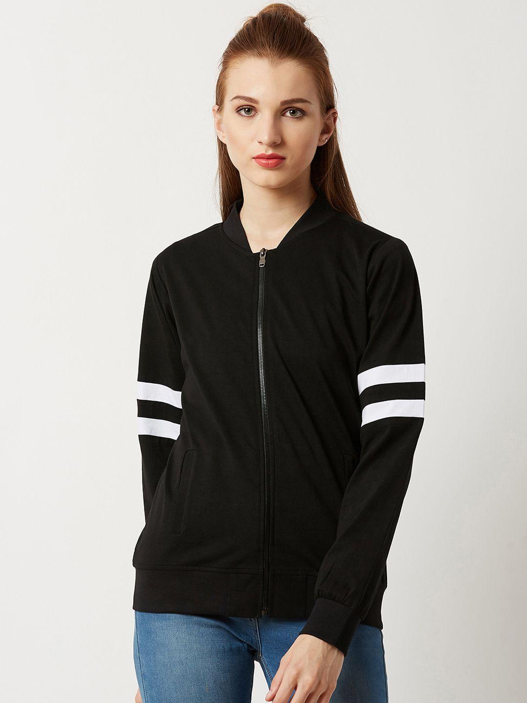 miss chase women black striped lightweight bomber