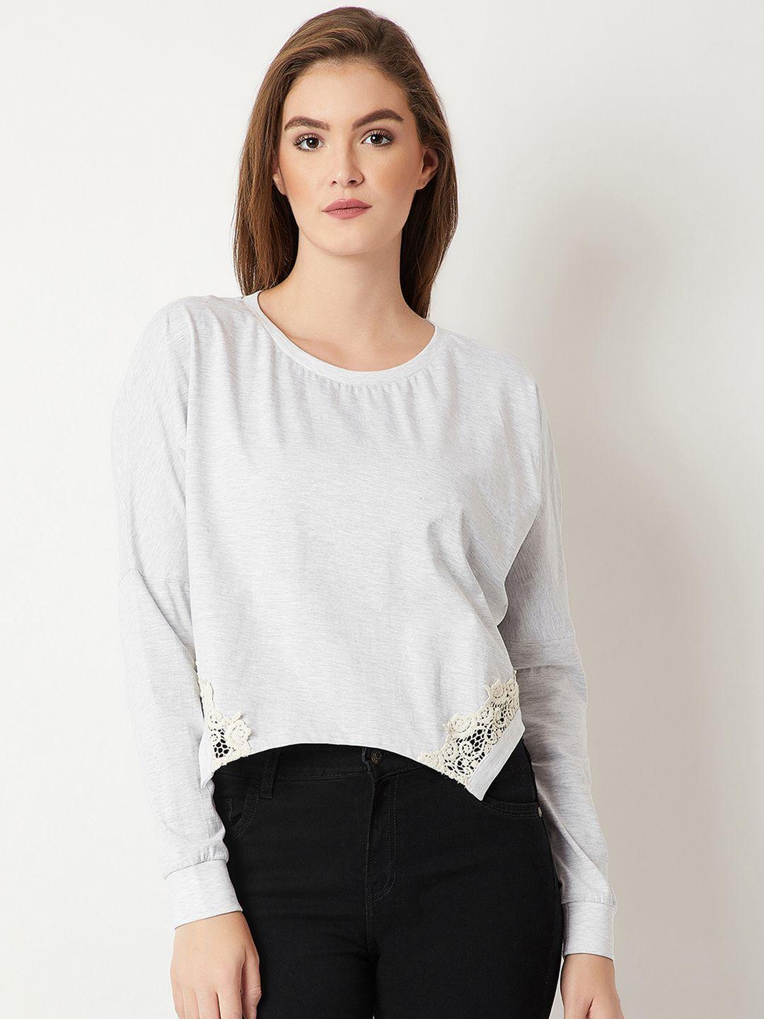 miss chase women grey solid top