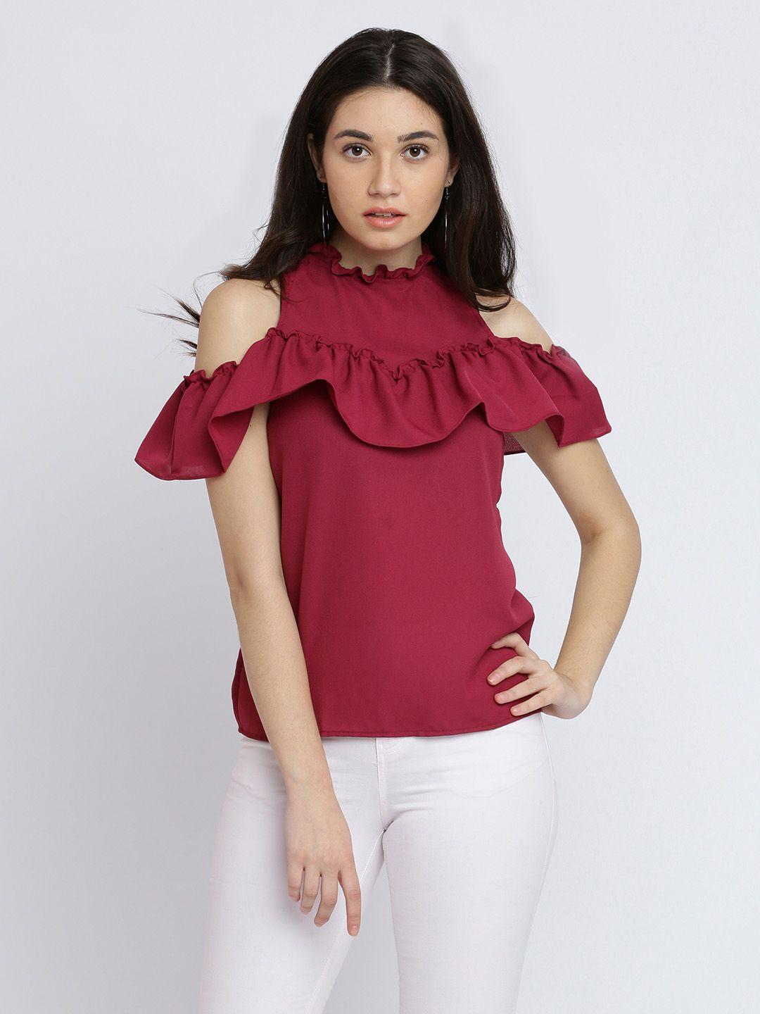 miss chase women magenta solid top