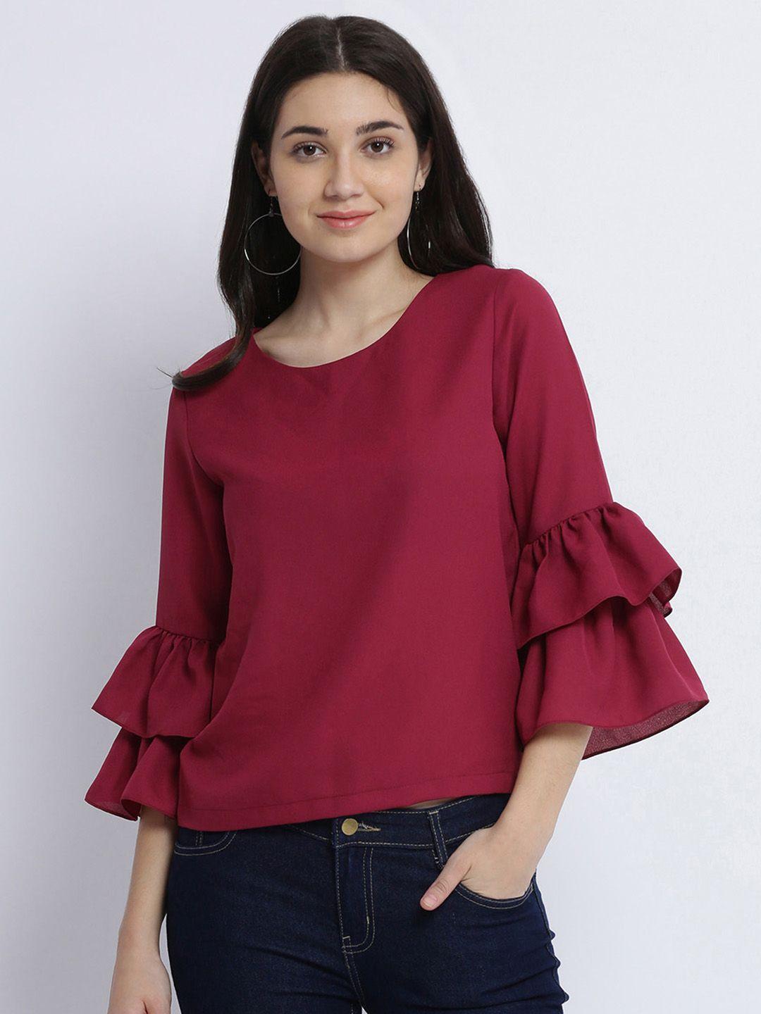 miss chase women magenta solid top