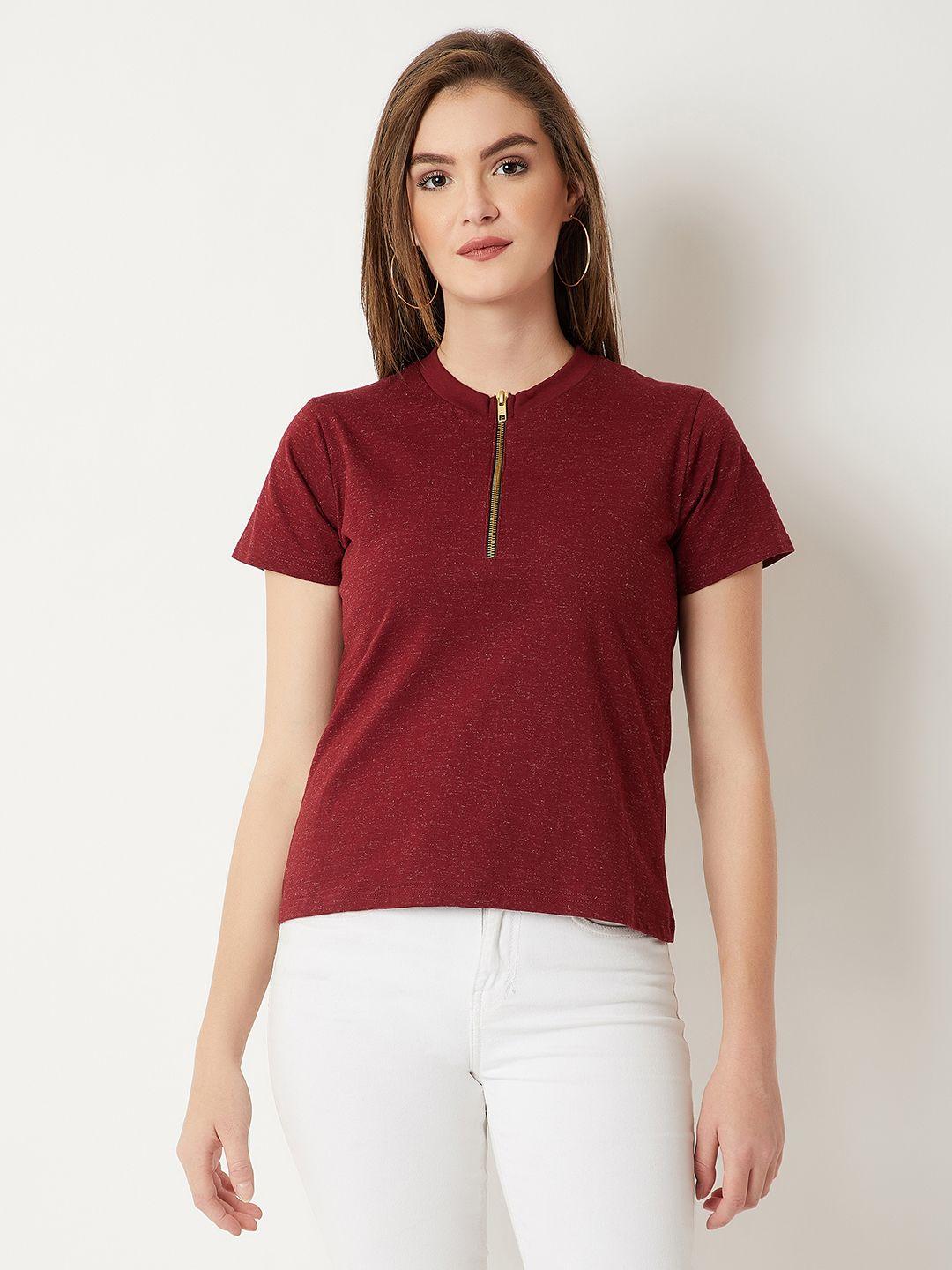 miss chase women maroon printed top