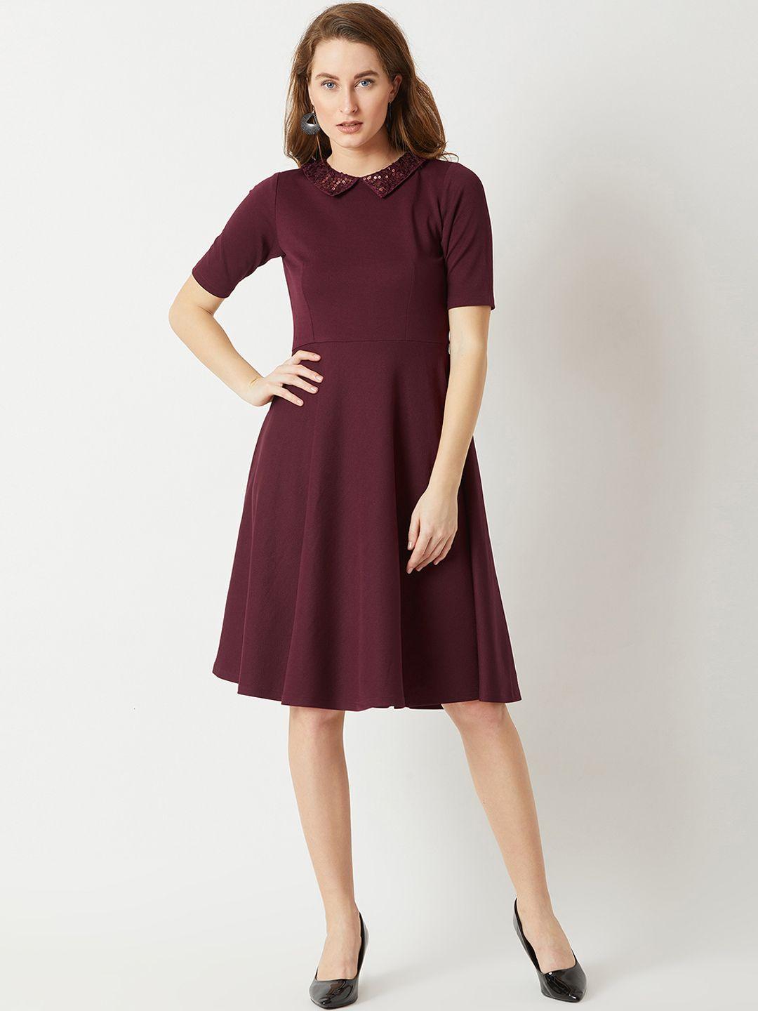 miss chase women maroon shirt dress