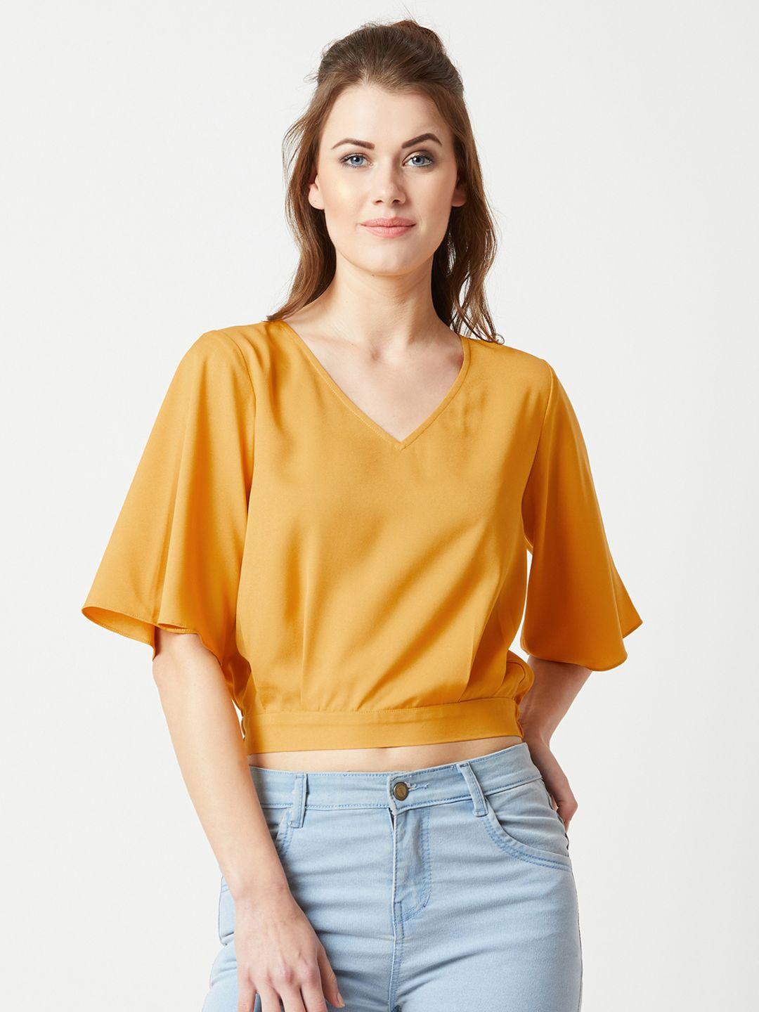 miss chase women mustard solid top