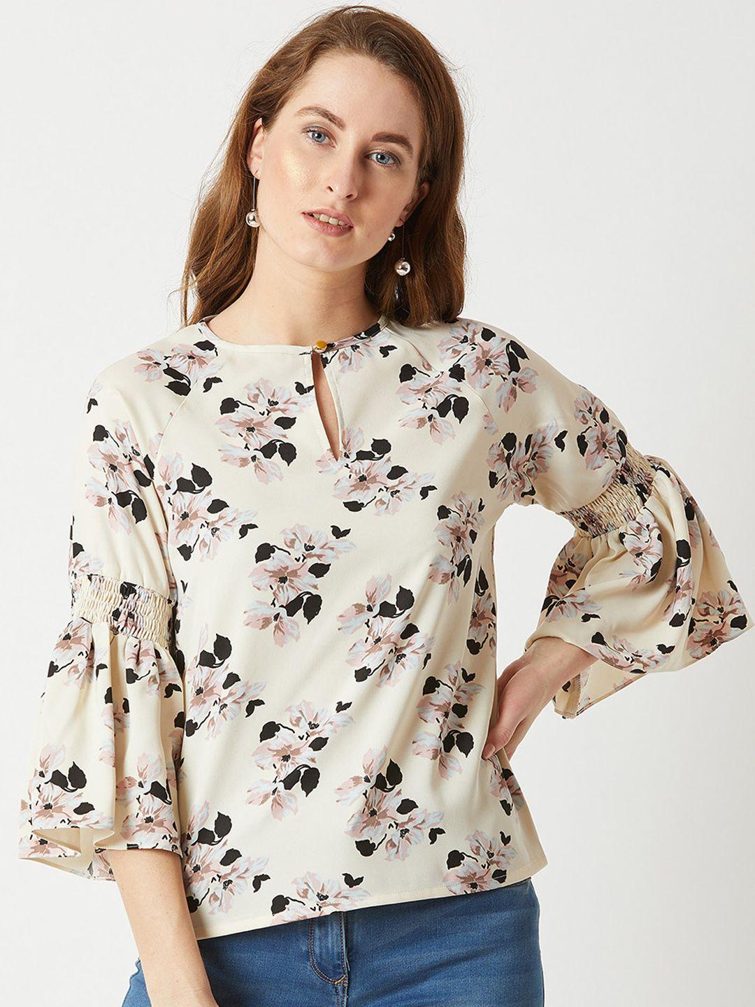 miss chase women off-white printed top