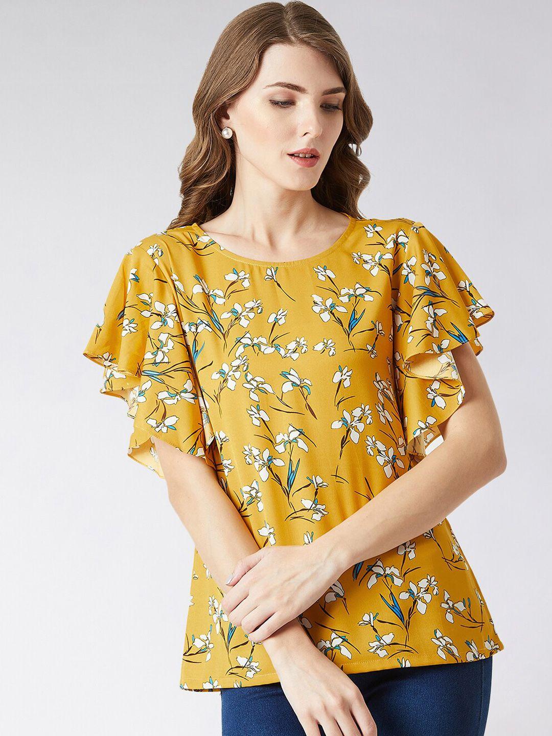 miss chase women yellow printed top