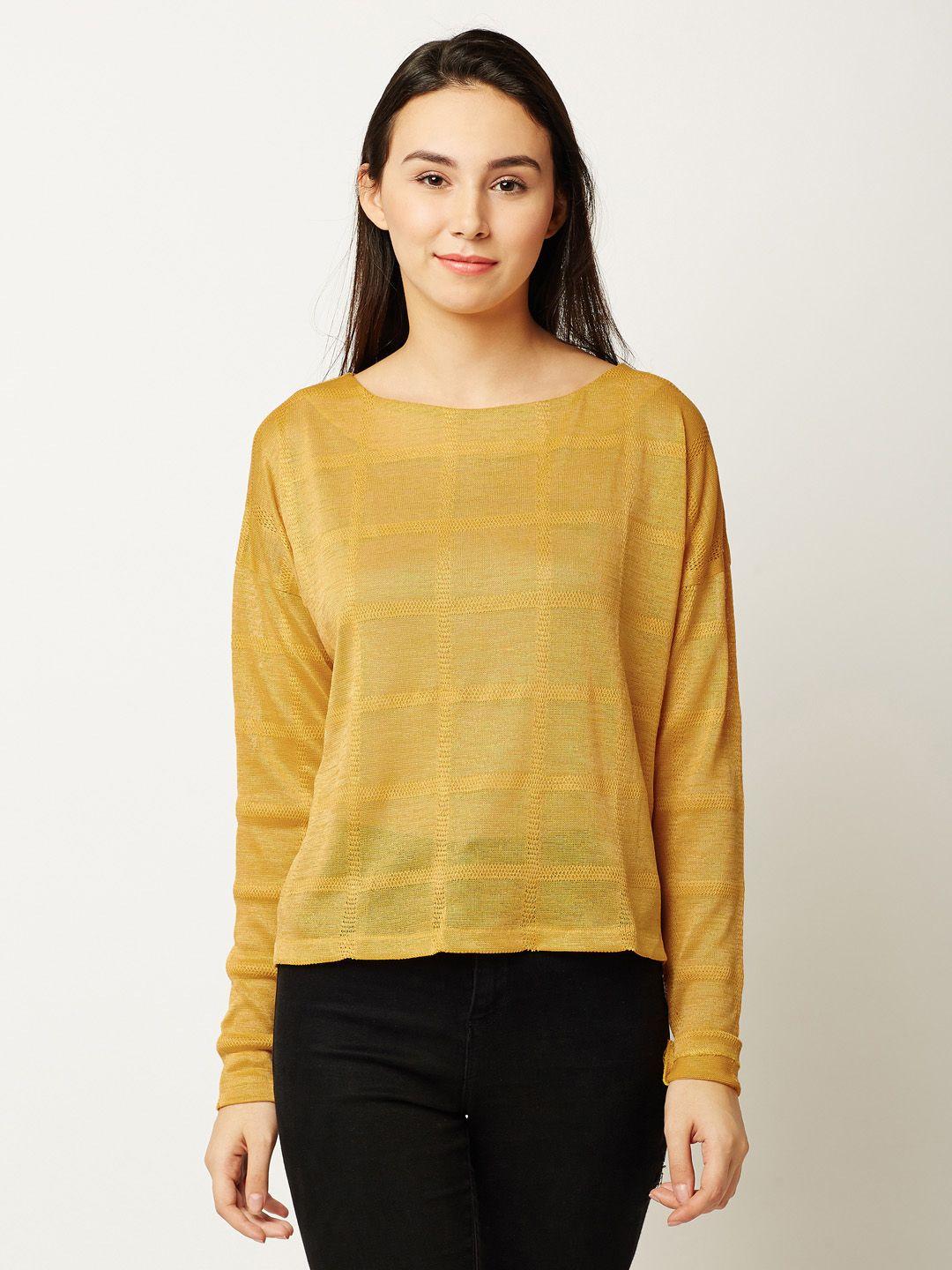 miss chase women yellow solid top