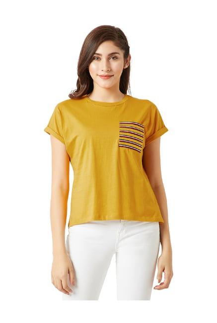 miss chase yellow cotton t-shirt