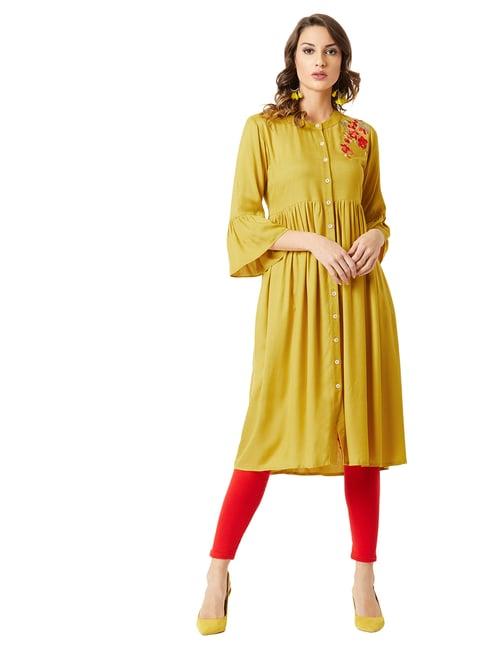miss chase yellow embroidered dress