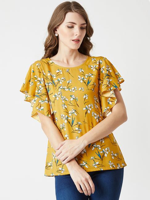 miss chase yellow printed top