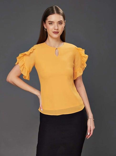 miss chase yellow relaxed fit top