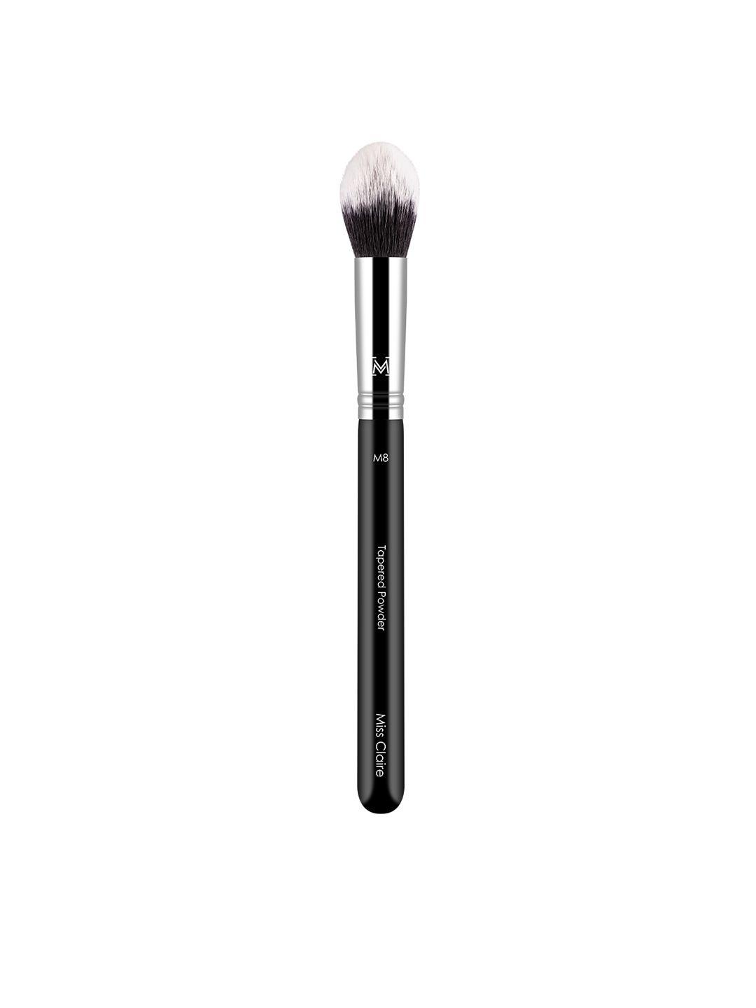 miss claire chrome tapered powder brush - m8 black & silver toned