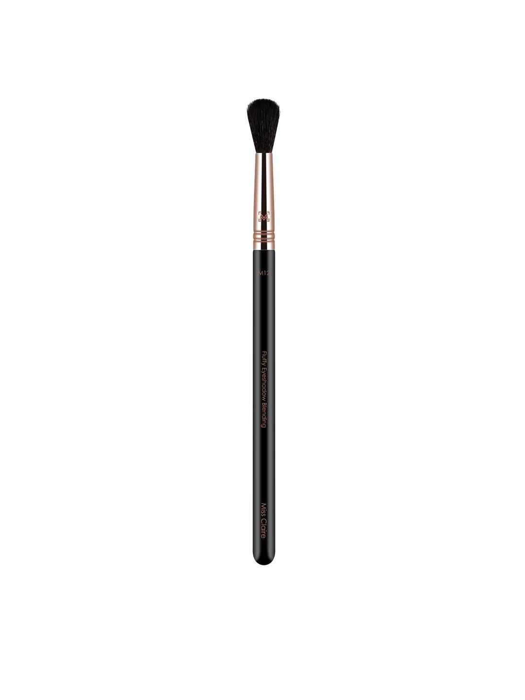 miss claire fluffy eyeshadow blending brush - m12 black & rose gold-toned