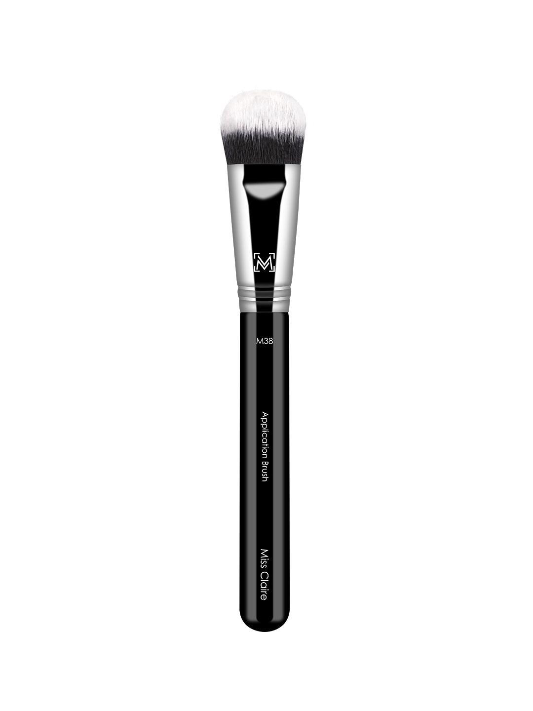 miss claire m38 - application brush for face & eyes - silver-toned & black