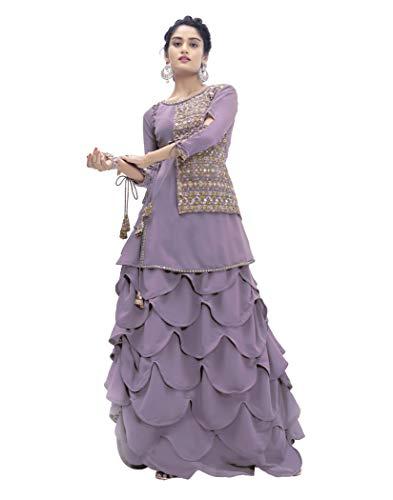 miss ethnik women and girls faux georgette readymade lehenga choli (fl-1010-grey_grey _free size)