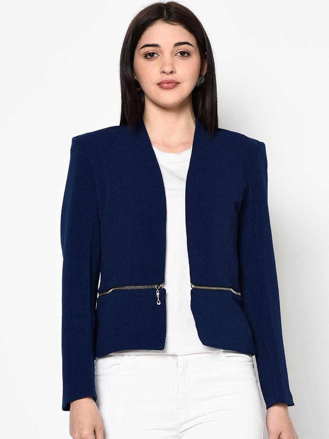 miss grace women navy blue tailored jacket