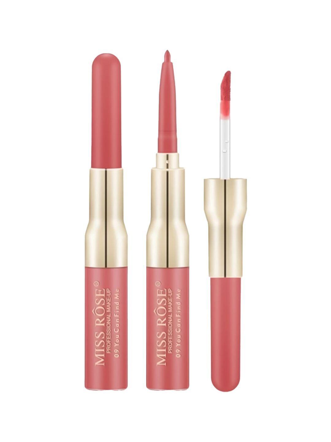 miss rose 2 in 1 matte lipliner and liquid lip gloss - 09 you can find me