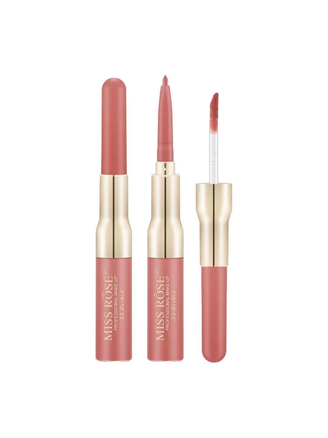 miss rose 2 in 1 matte lipliner and liquid lip gloss - 33 orchid