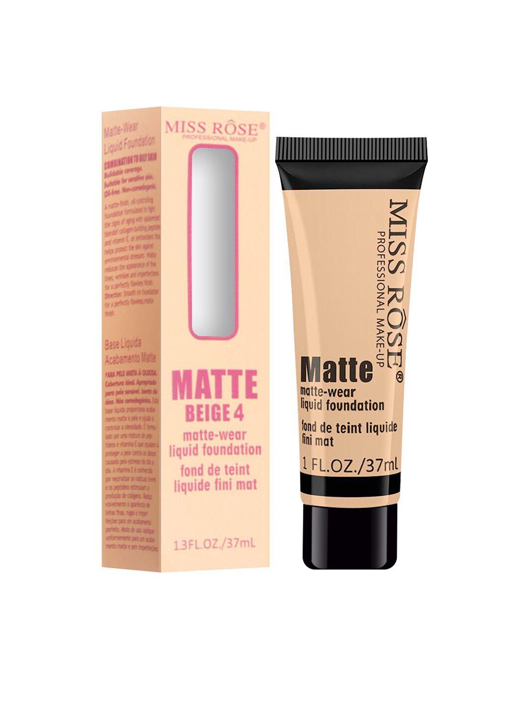 miss rose matte finish liquid foundation tube beige 04 - 37 ml