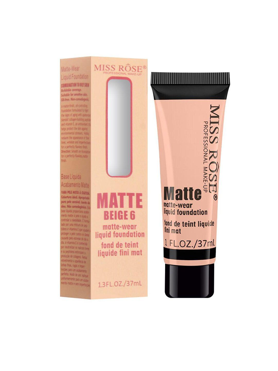 miss rose matte finish liquid foundation tube beige 06 - 37 ml