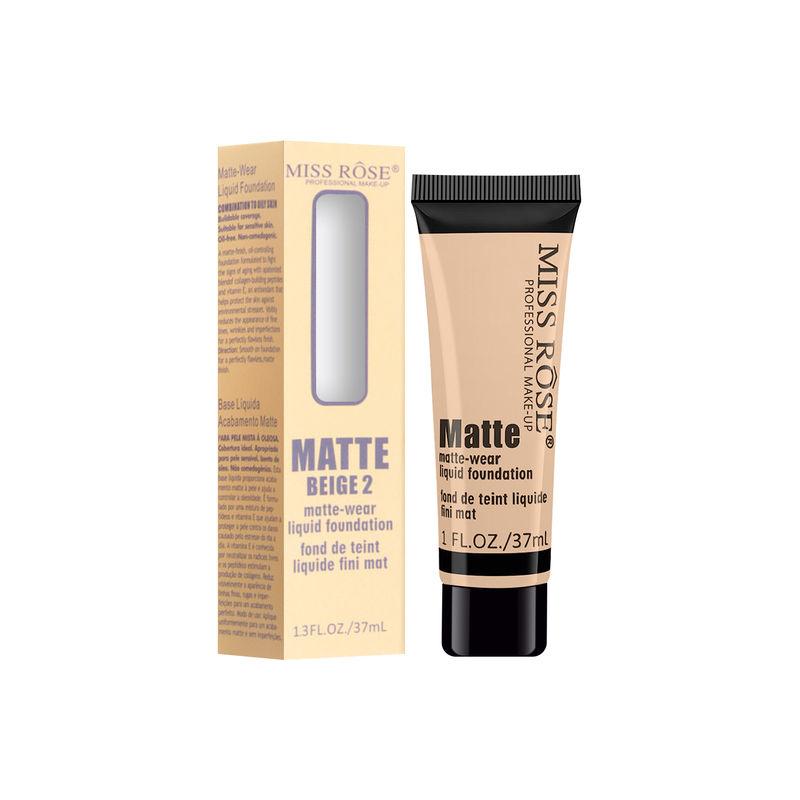 miss rose matte finish liquid foundation tube beige 2