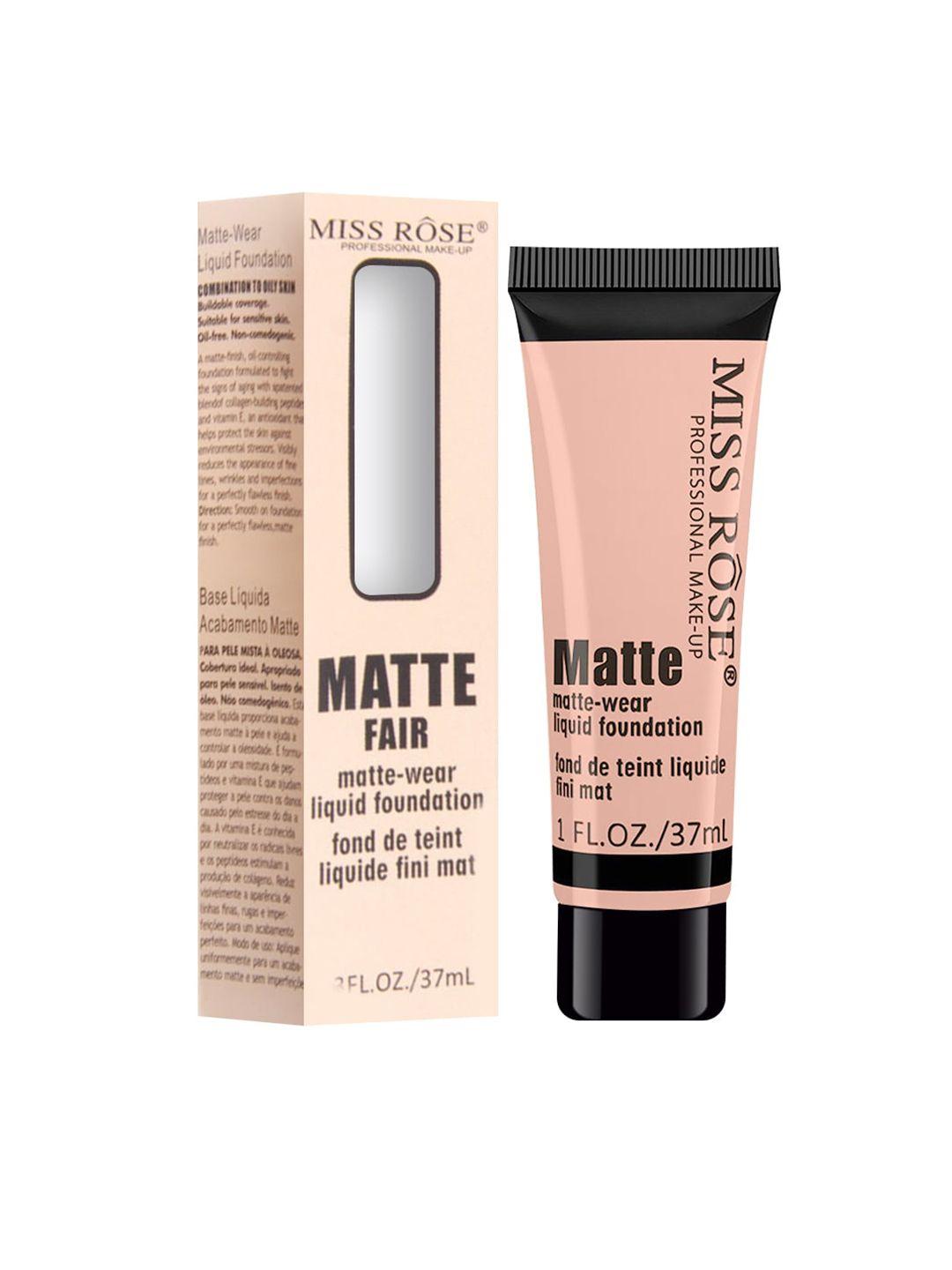 miss rose matte finish liquid foundation tube fair - 37 ml