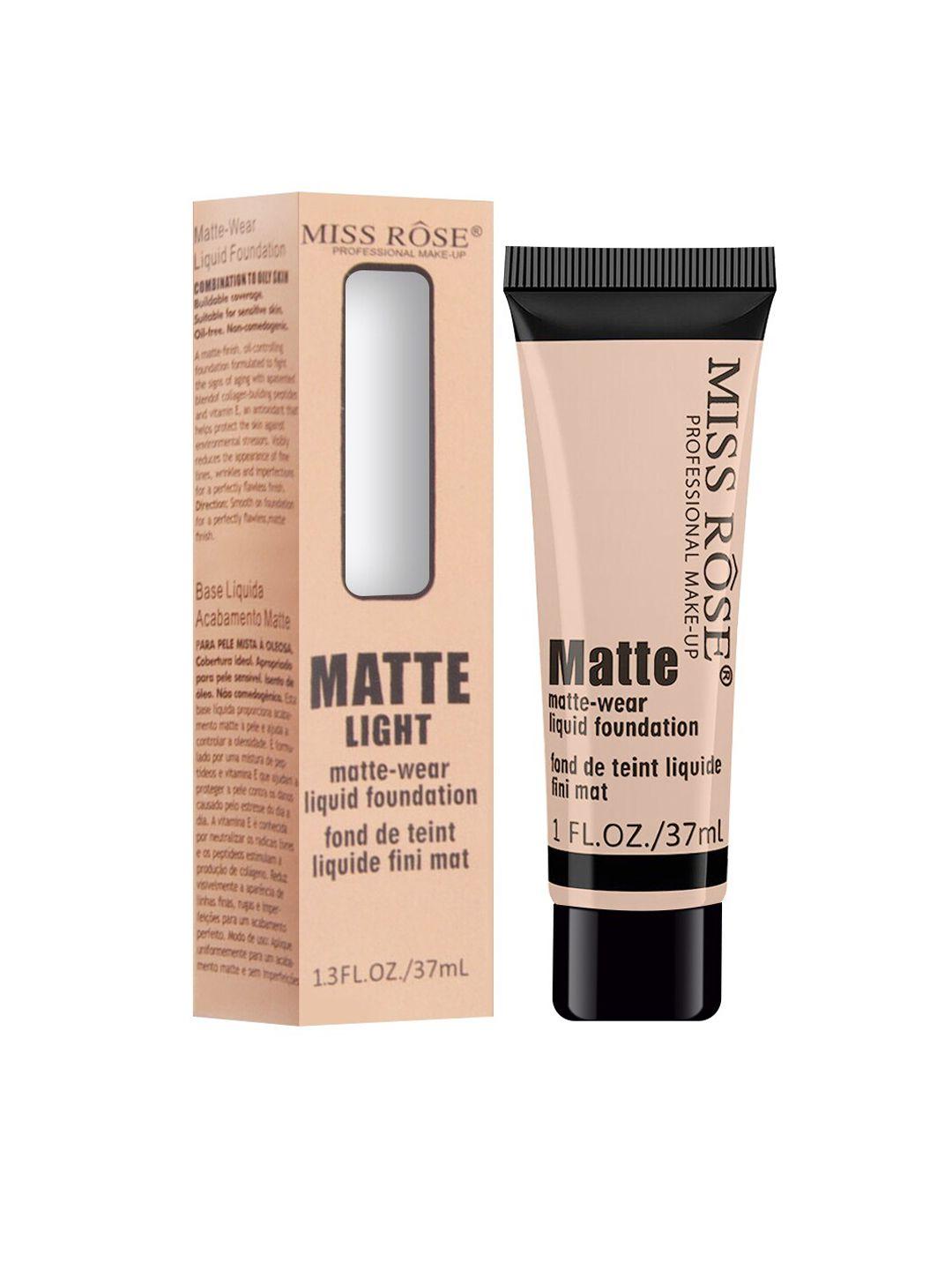 miss rose matte finish liquid foundation tube light - 37 ml