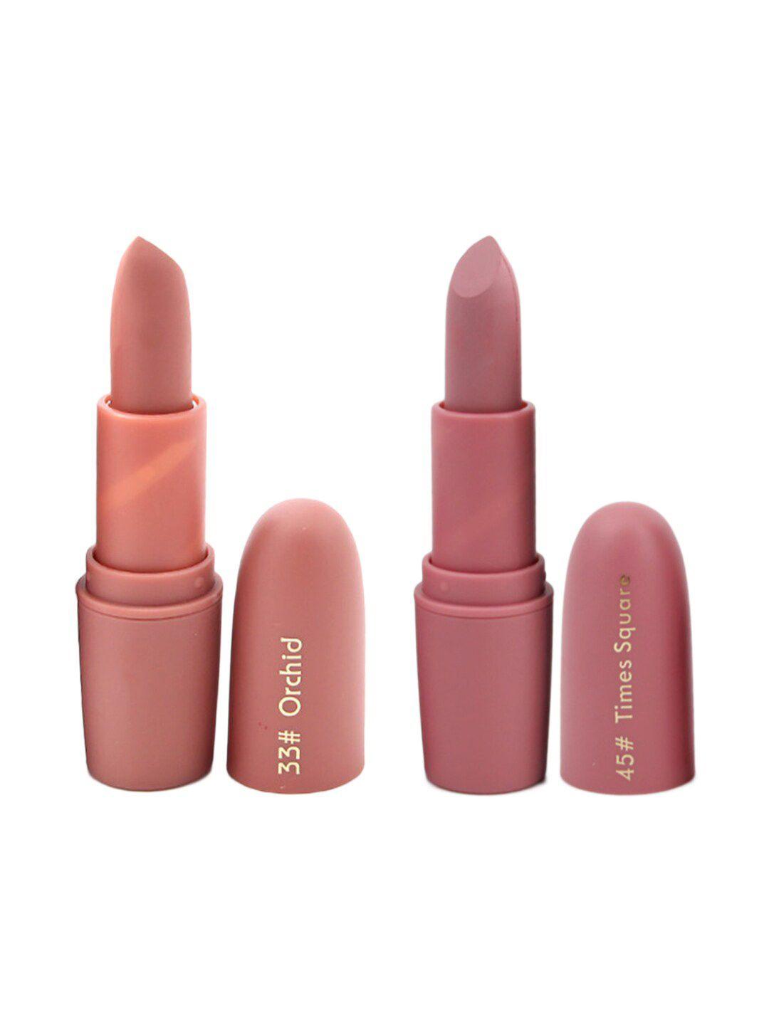 miss rose professional make-up set of 2 matte lipsticks - orchid 33 & times square 45