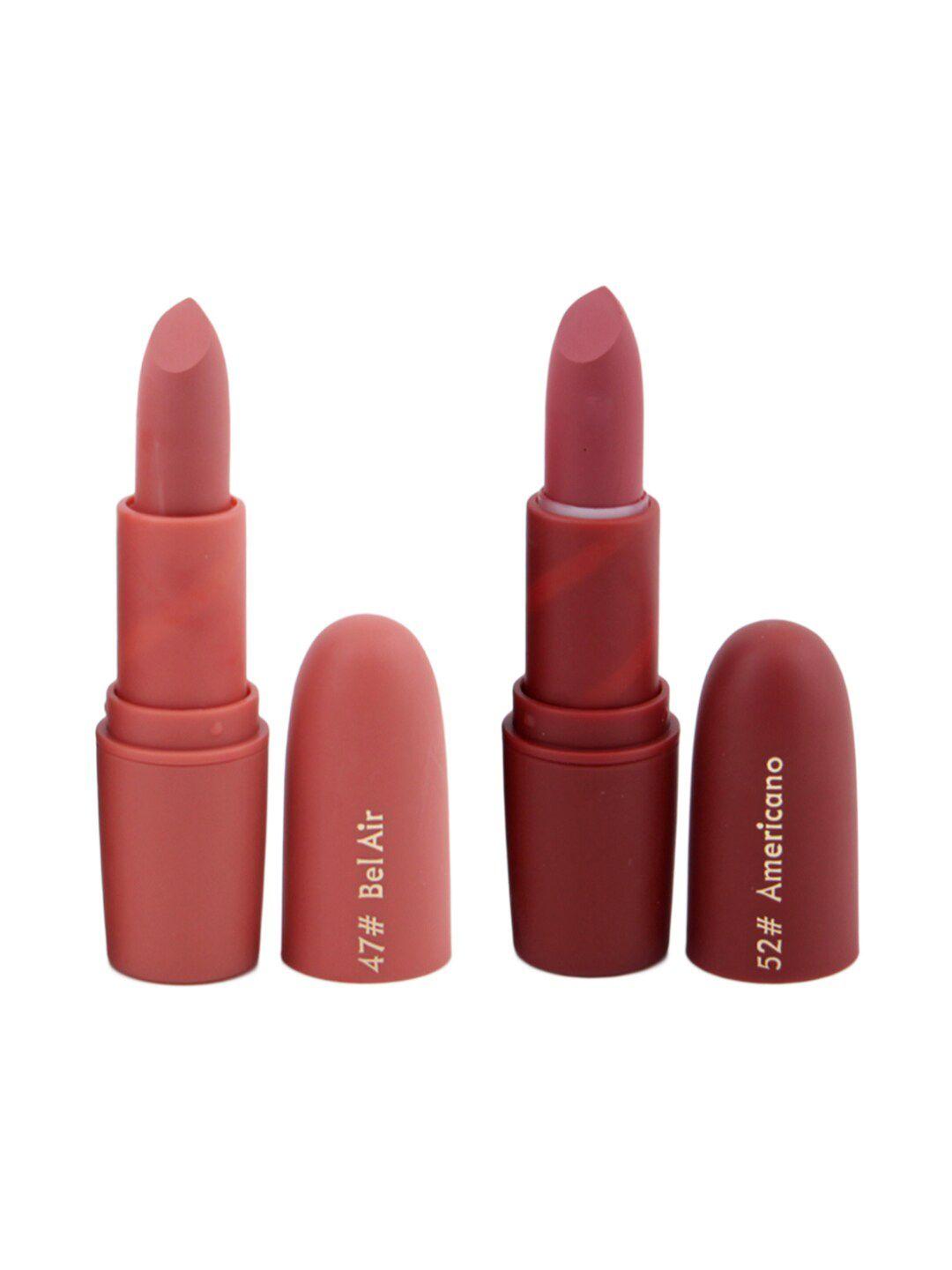 miss rose set of 2 matte creamy lipsticks - bel air 47 & americano 52