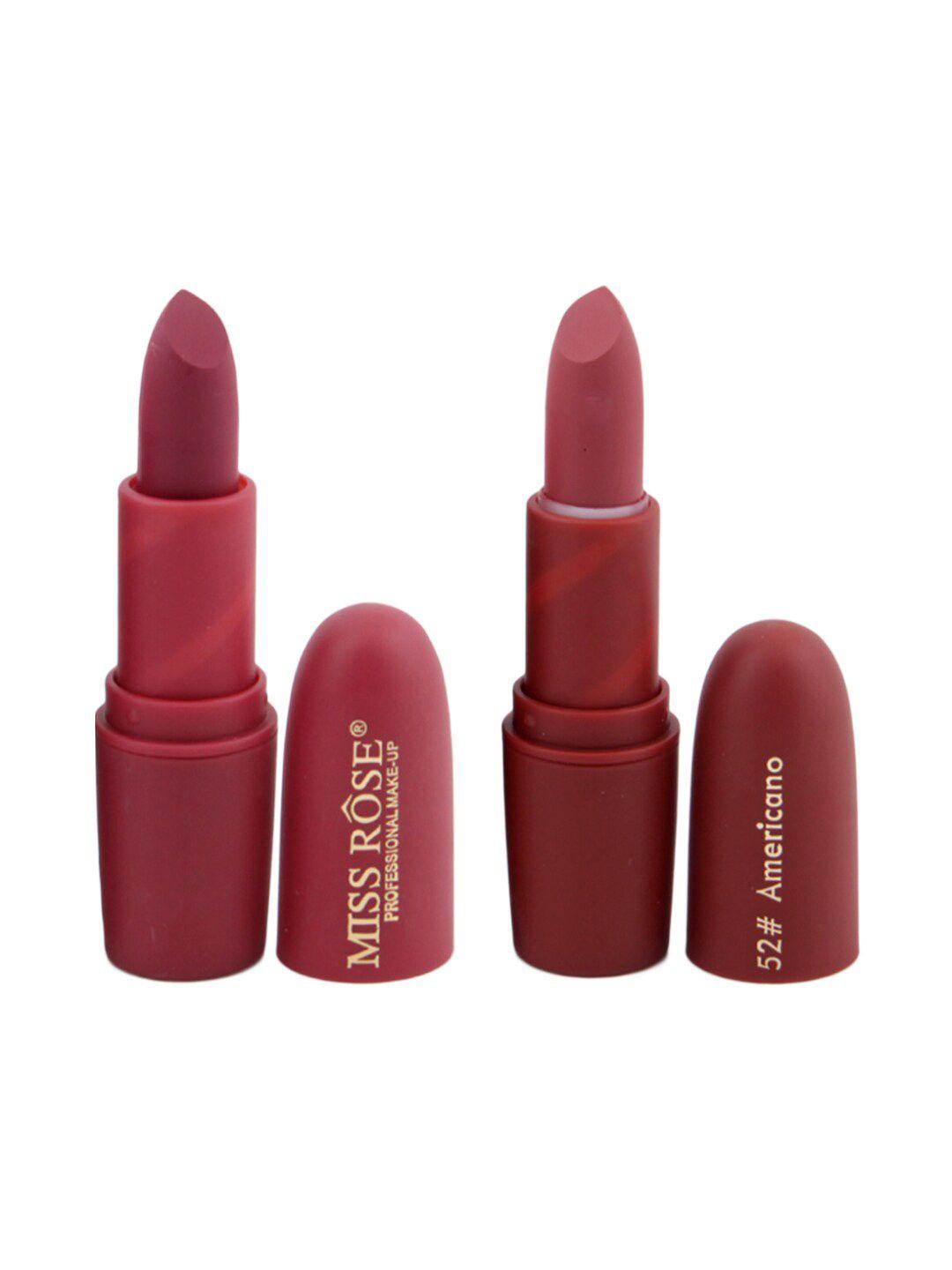 miss rose set of 2 matte creamy lipsticks - chii 49 & americano 52