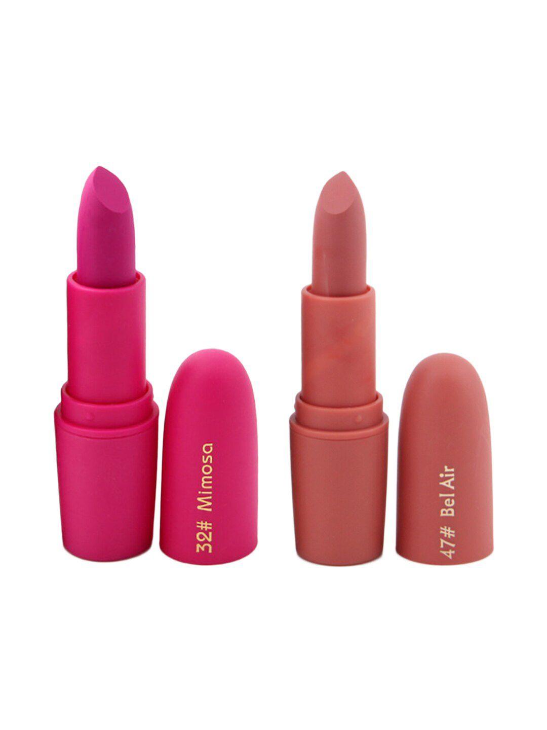 miss rose set of 2 matte creamy lipsticks - mimosa 32 & bel air 47