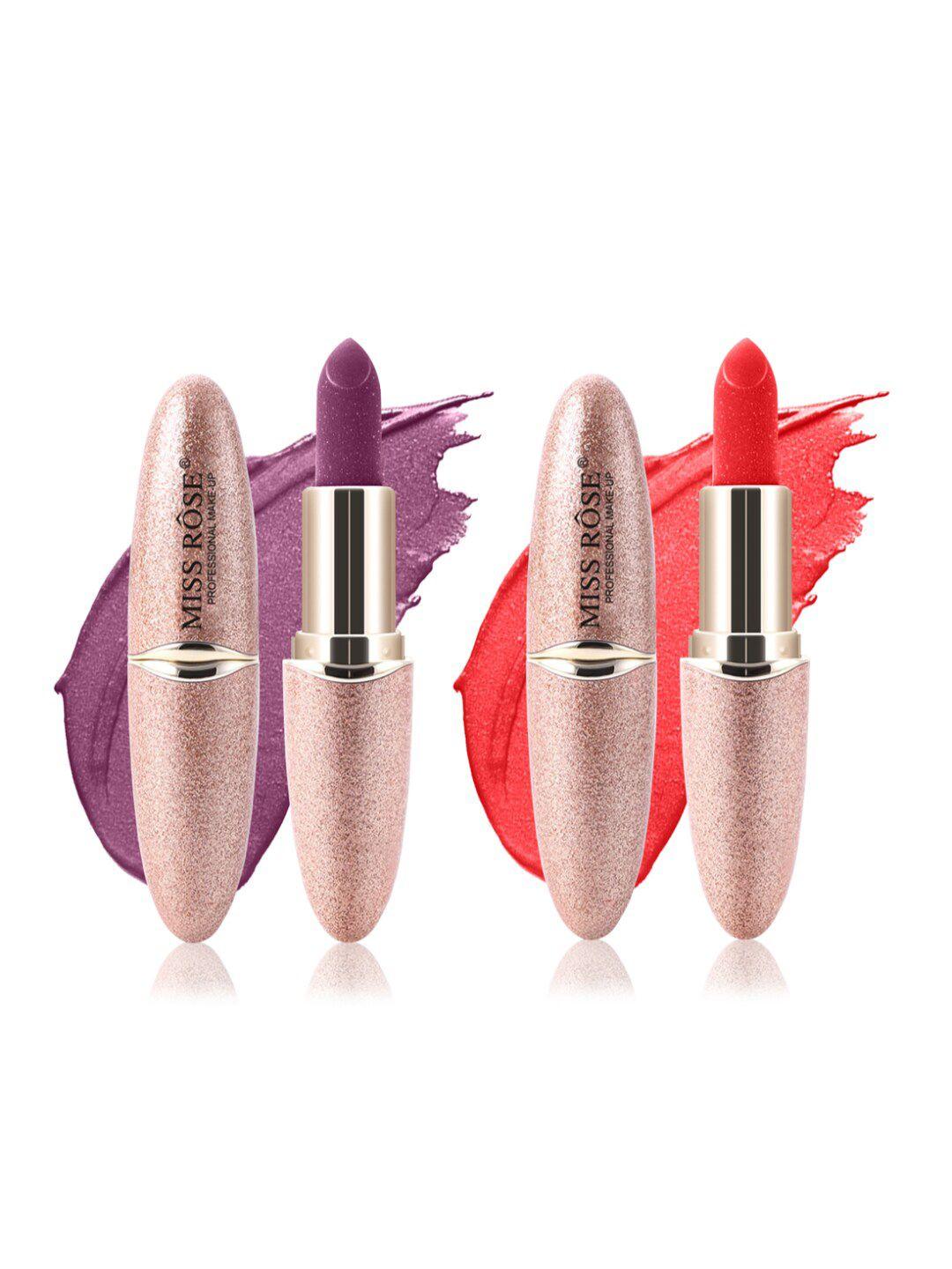 miss rose set of 2 matte smooth velvet lipstick - 02 & 43