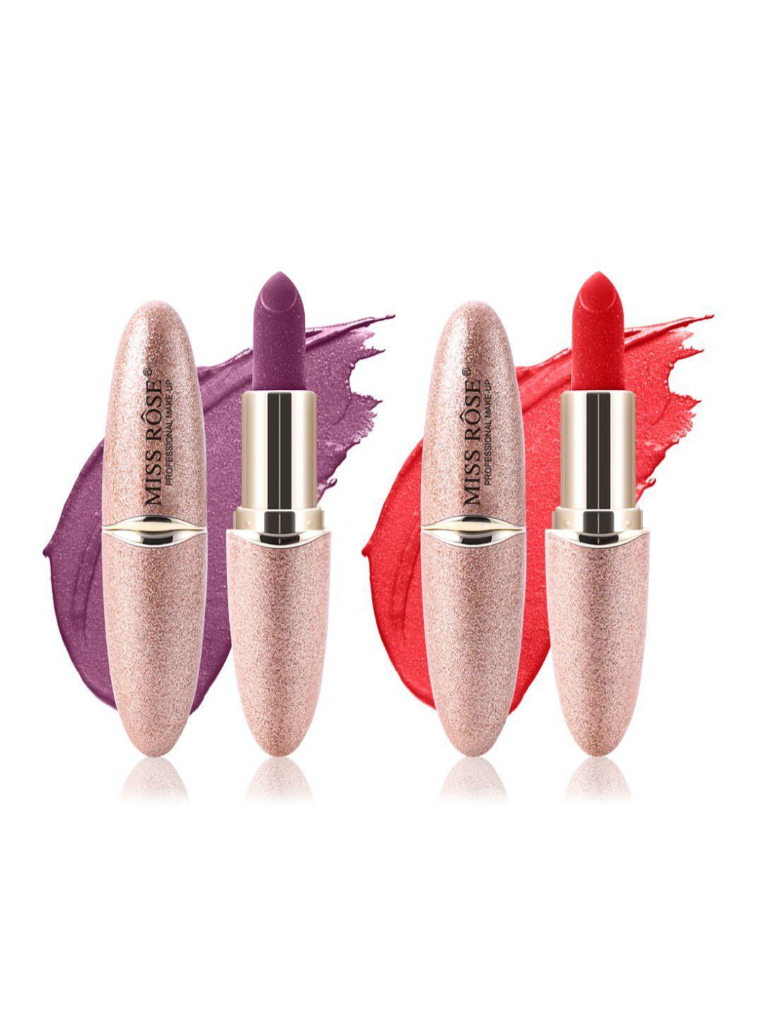 miss rose set of 2 matte smooth velvet lipstick 7301-411 02+46