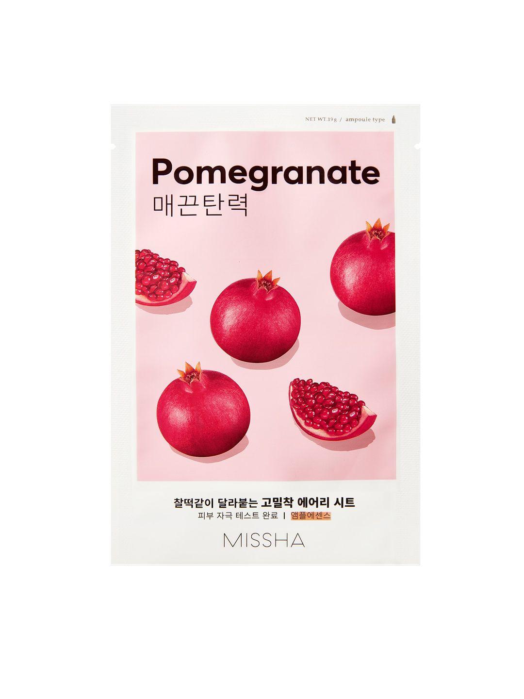 missha set of 5 airy fit pomegranate sheet masks
