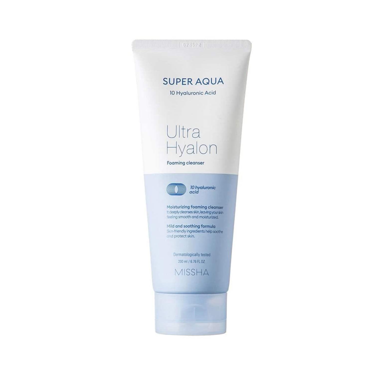 missha super aqua ultra hyalron foaming cleanser (200ml)