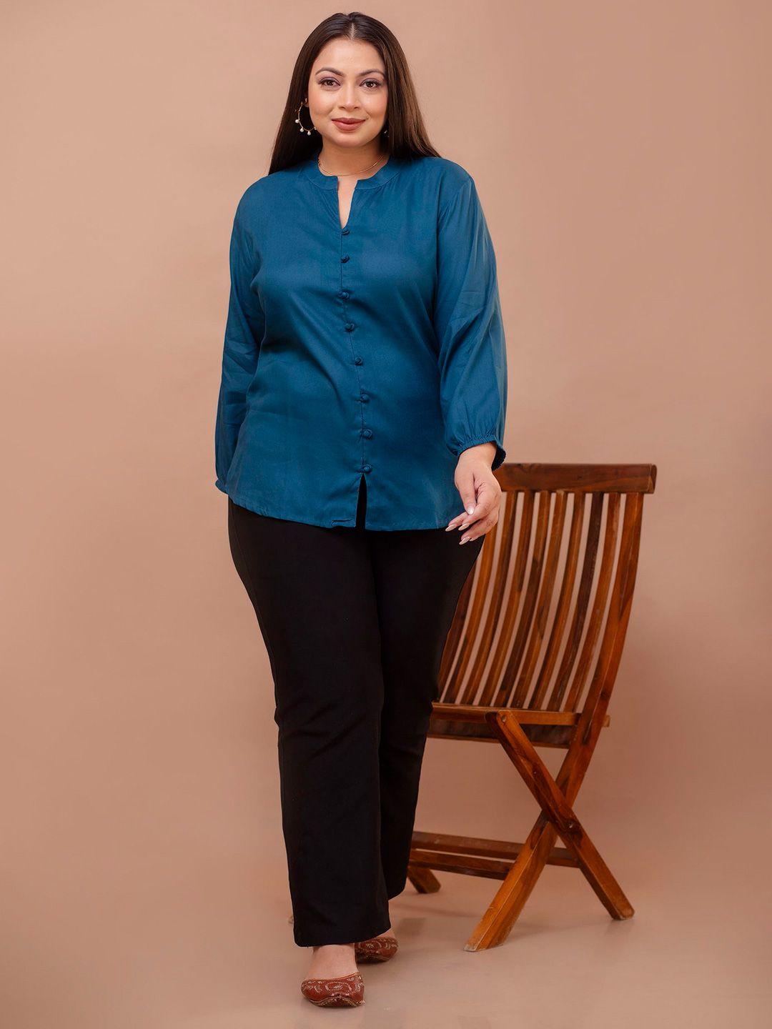 misskurti blue viscose rayon tunic