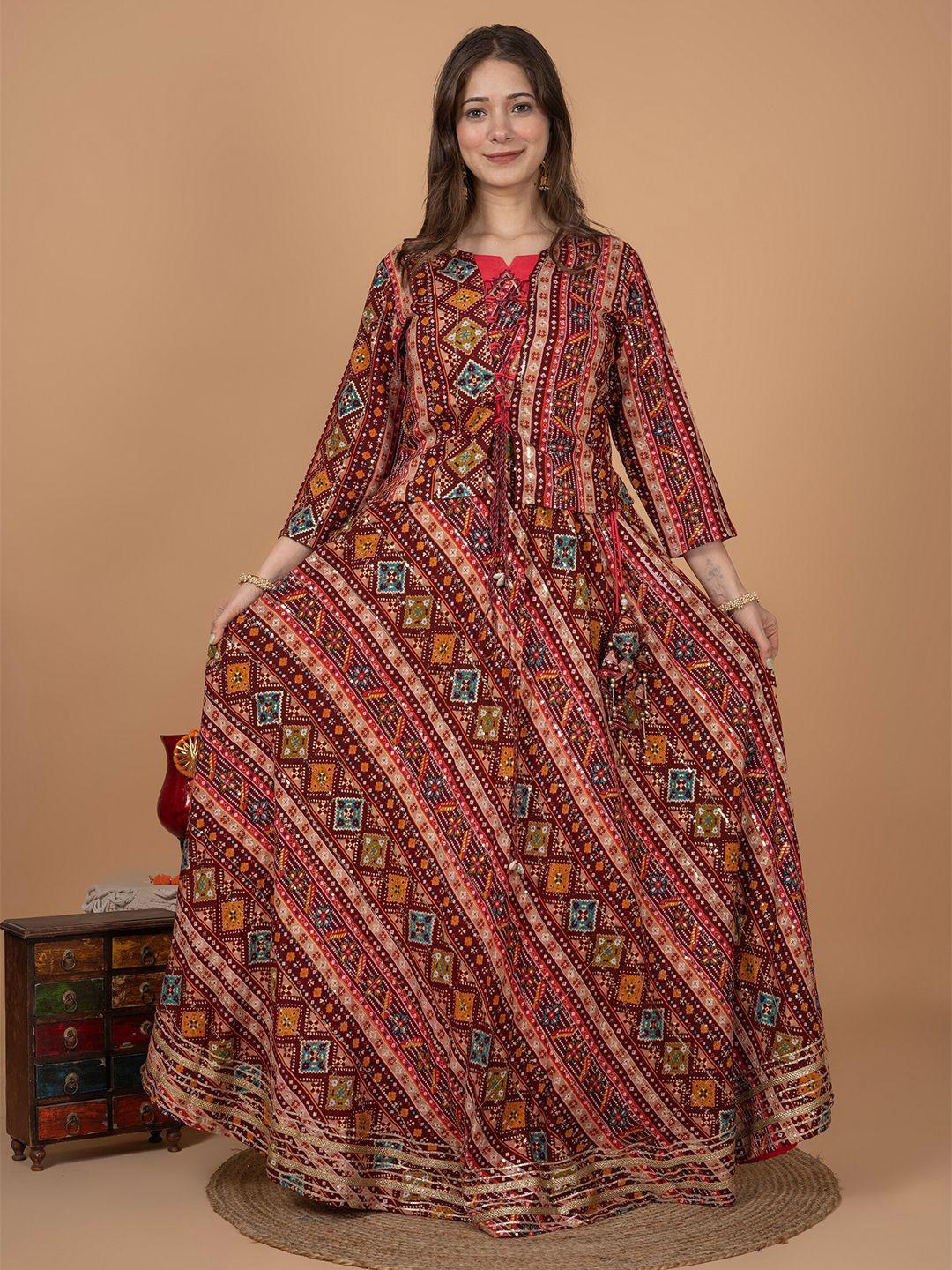 misskurti etnic motif printed sequinned ready to wear lehenga choli