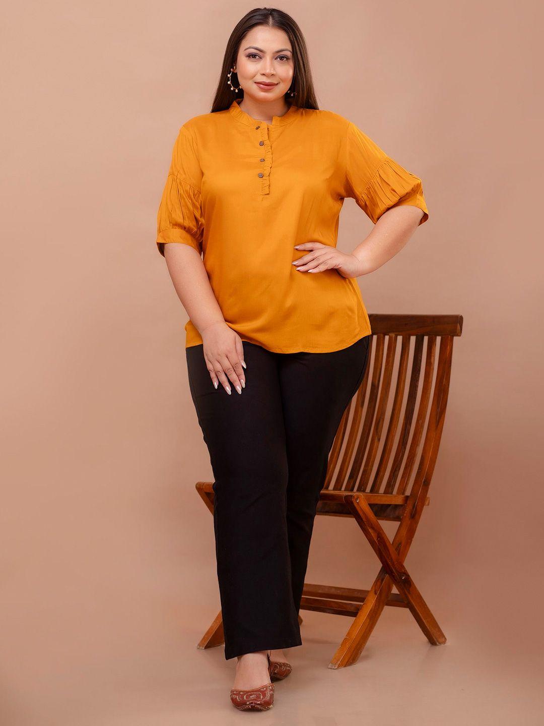 misskurti yellow viscose rayon tunic