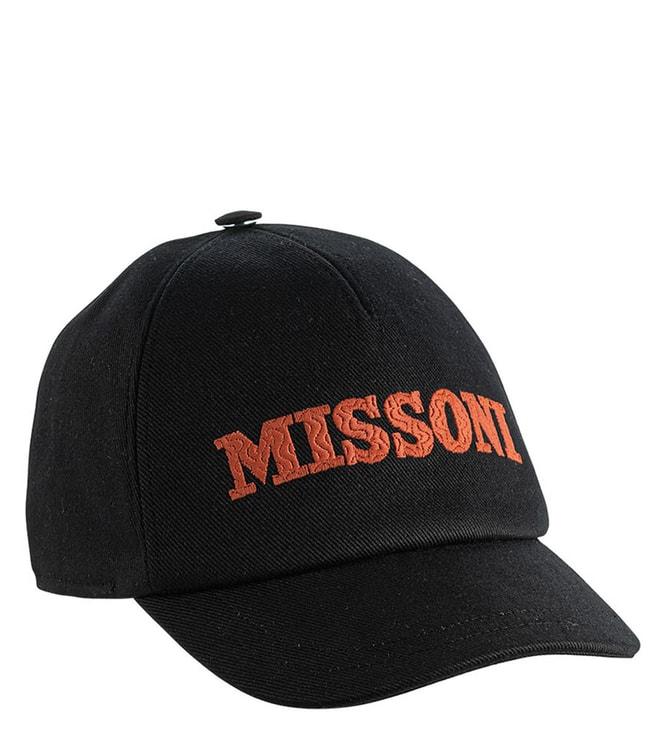 missoni kids black logo baseball cap (6-8 y)
